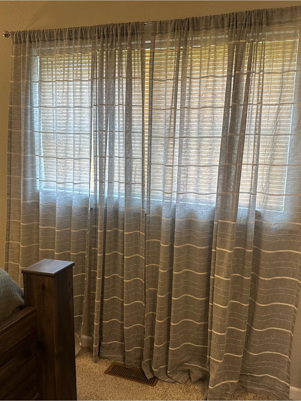Better Homes And Gardens Gray Sheer Stripe Curtain Panels